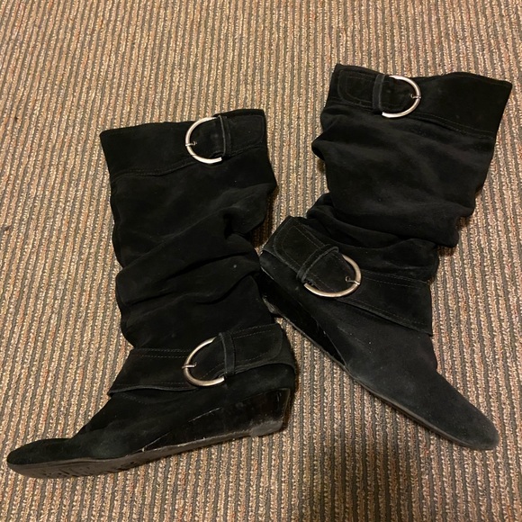 Black Suede Boots - Picture 1 of 5